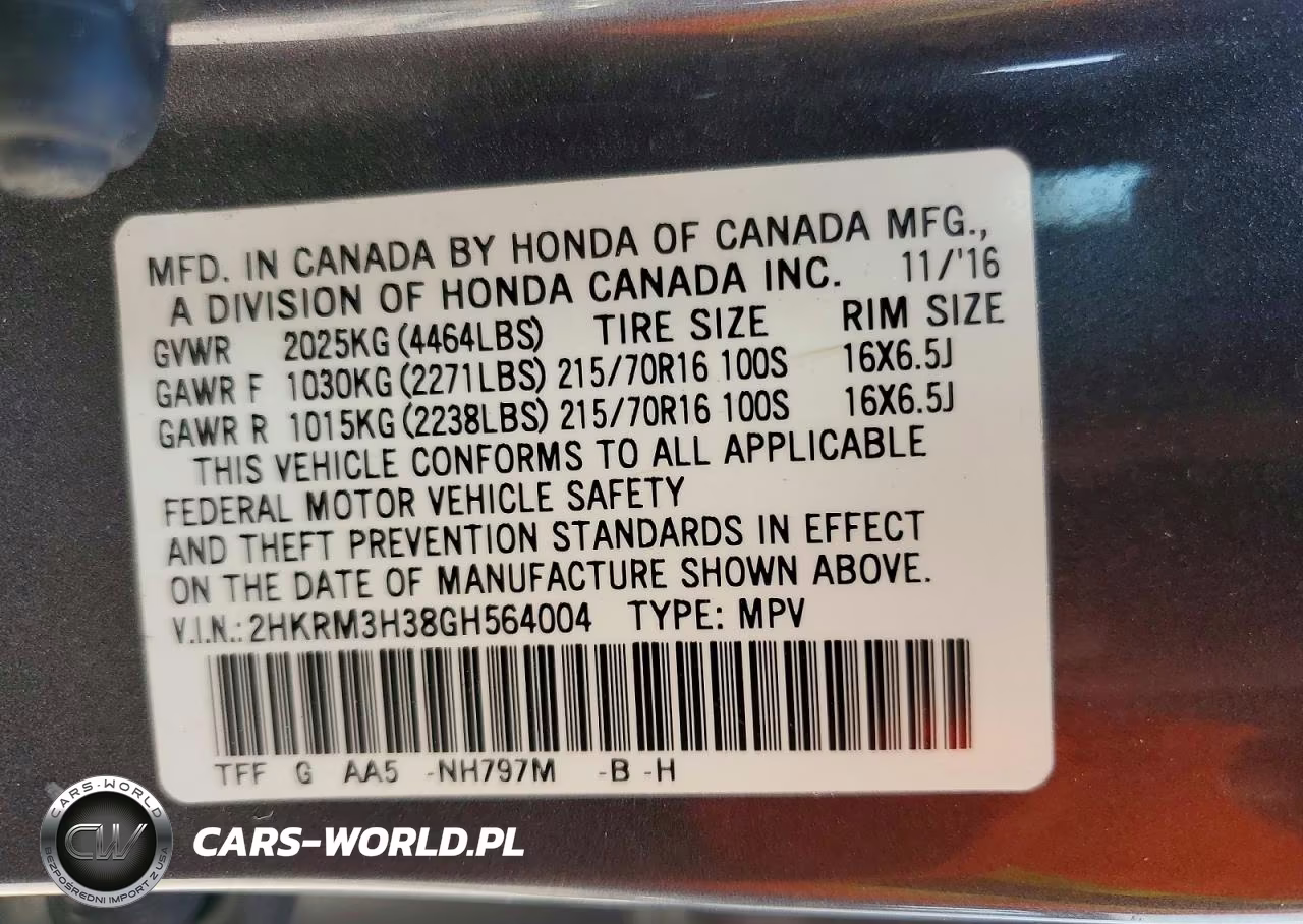 2016 Honda Cr-V Lx VIN:2HKRM3H38GH564004 - 14