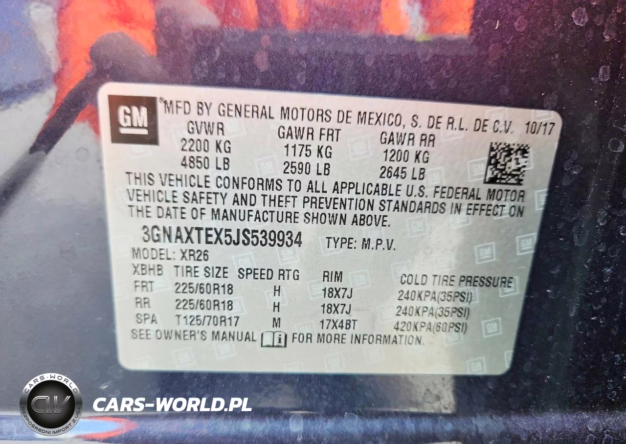 2018 Chevrolet Equinox Lt VIN:3GNAXTEX5JS539934 - 14