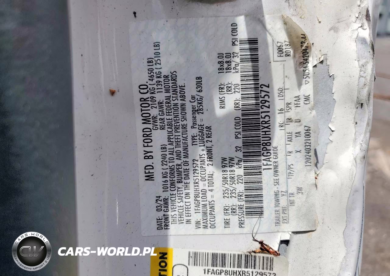2024 Ford Mustang VIN:1FAGP8UHXR5129572 - 12