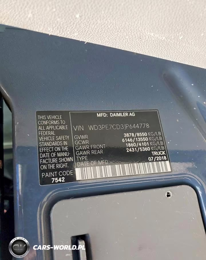 2018 Mercedes-Benz Sprinter 2500 VIN:WD3PE7CD3JP644778 - 13