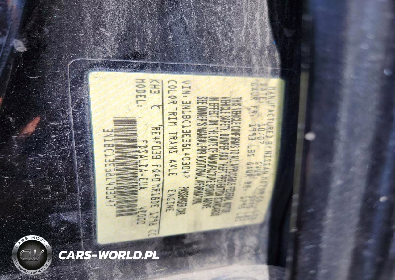 2008 Nissan Versa 1.8 S VIN:3N1BC13E38L403047 - 12