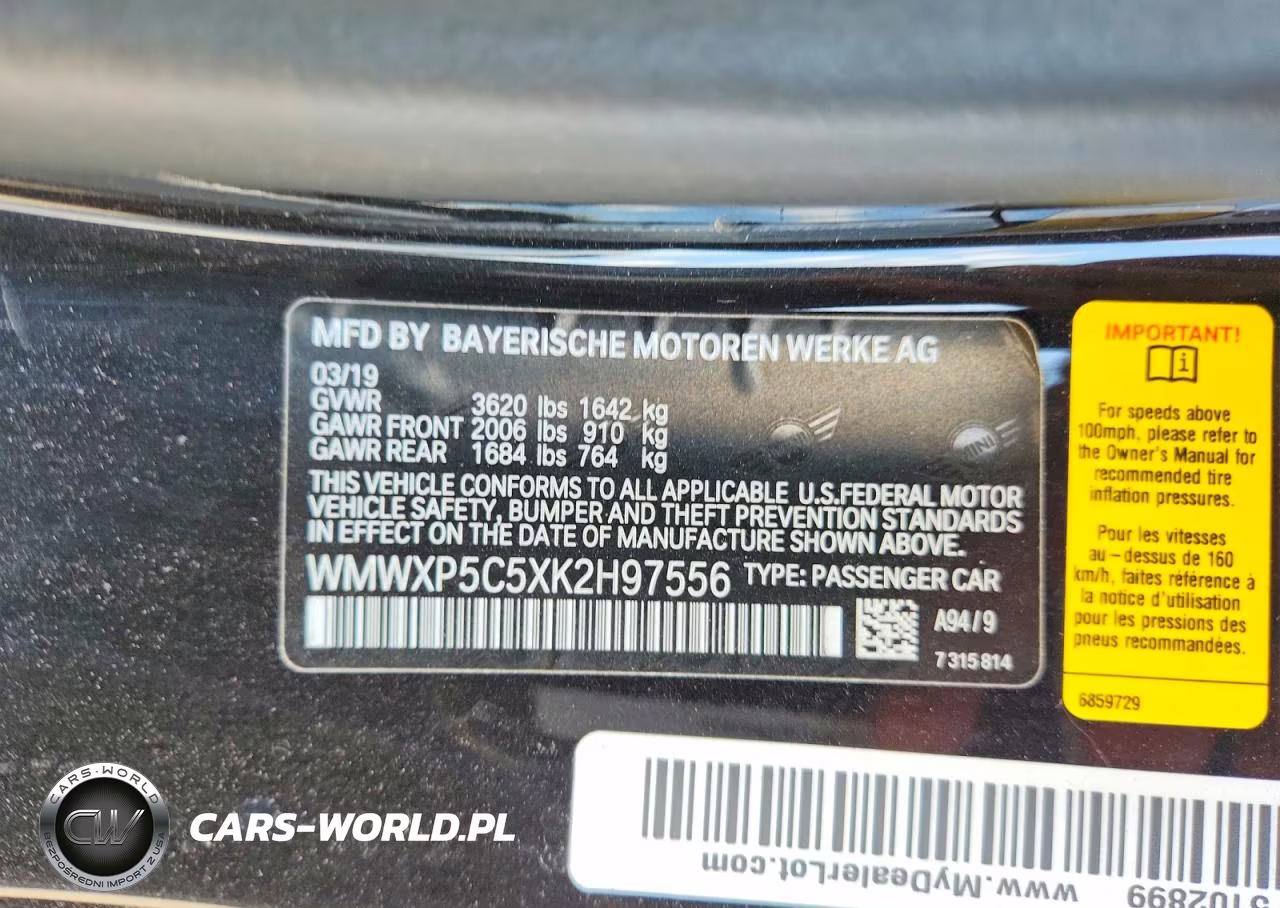 2019 Mini Cooper VIN:WMWXP5C5XK2H97556 - 13