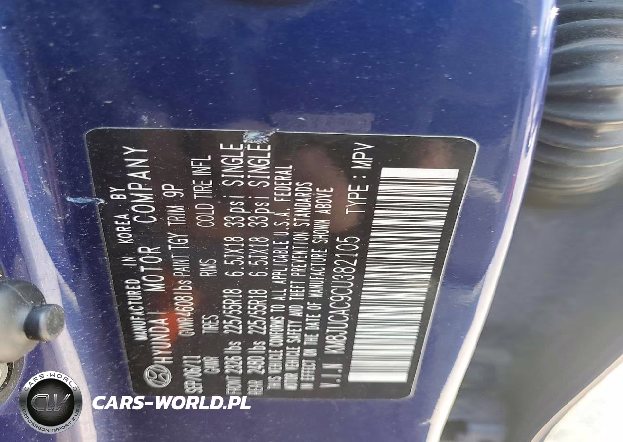 2012 Hyundai Tucson Limited VIN:KM8JUCAC9CU382105 - 13