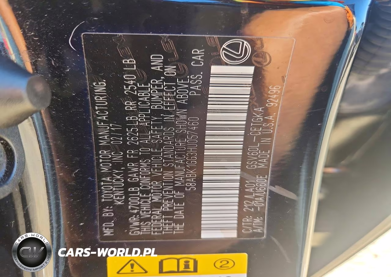 2017 Lexus Es 350 VIN:58ABK1GG3HU057460 - 12