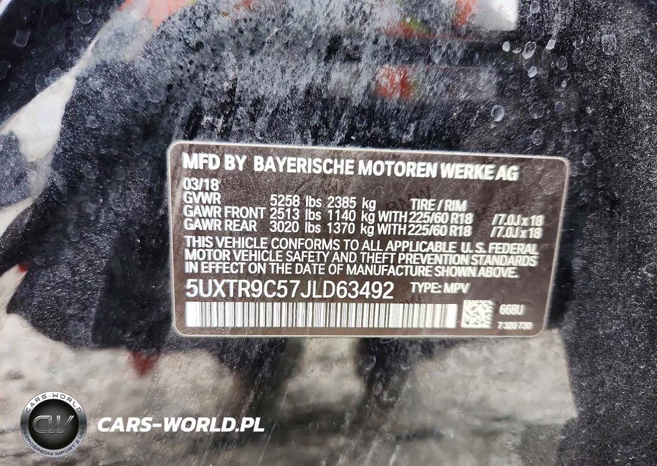 2018 BMW X3 xDrive30I VIN:5UXTR9C57JLD63492 - 12