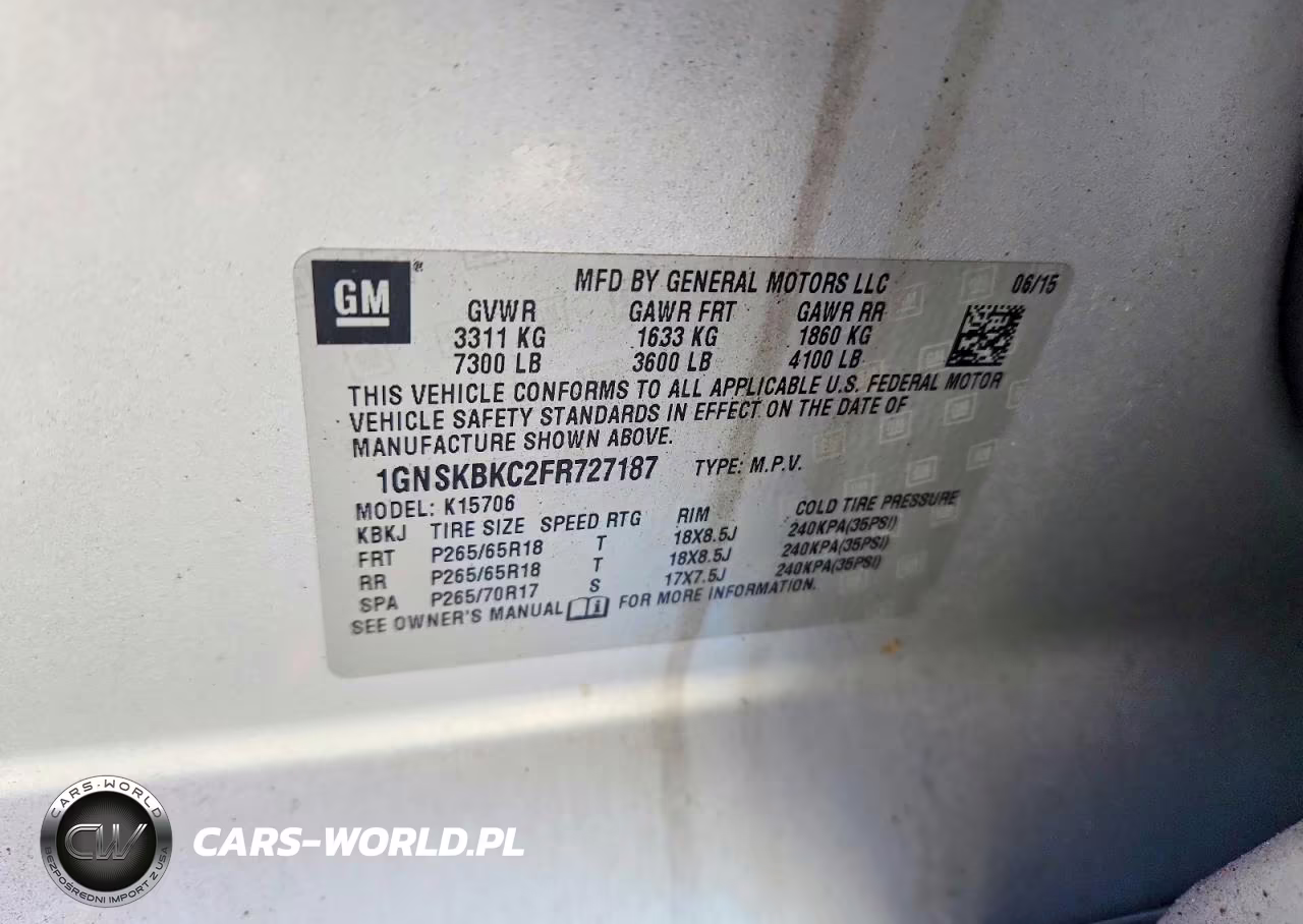 2015 Chevrolet Tahoe K1500 Lt VIN:1GNSKBKC2FR727187 - 13