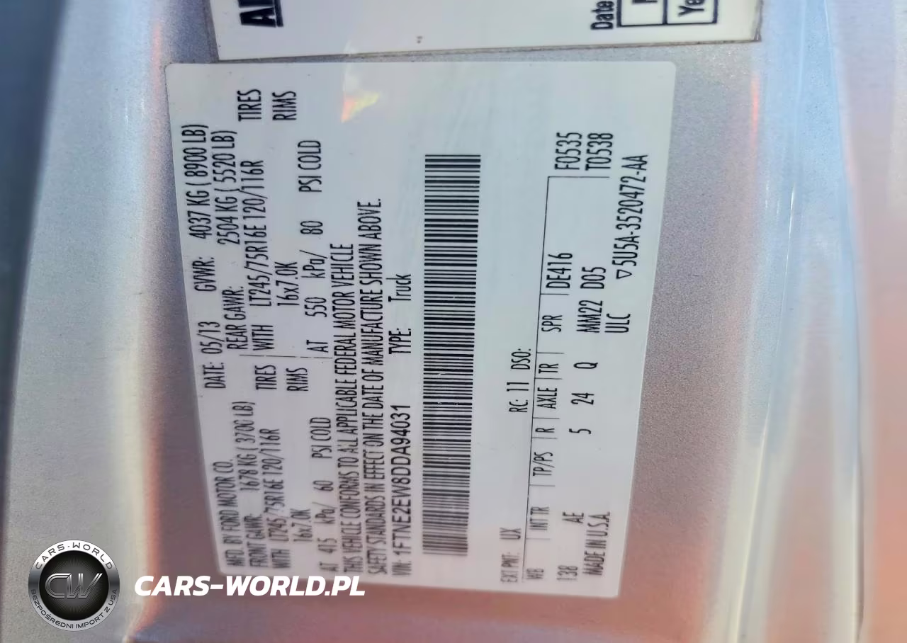 2013 Ford Econoline E250 Van VIN:1FTNE2EW8DDA94031 - 13