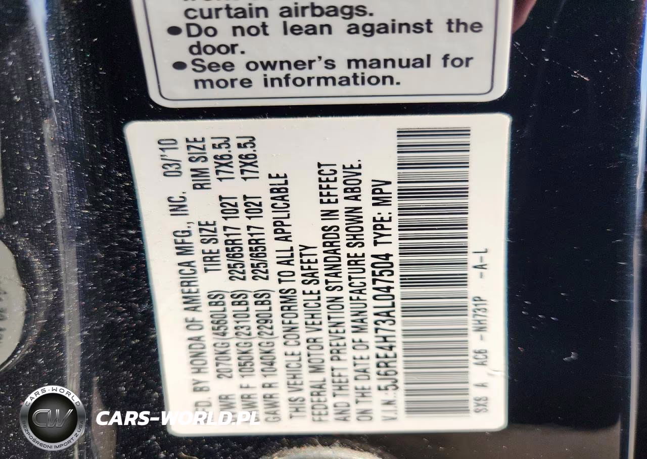 2010 Honda Cr-V Exl VIN:5J6RE4H73AL047504 - 13