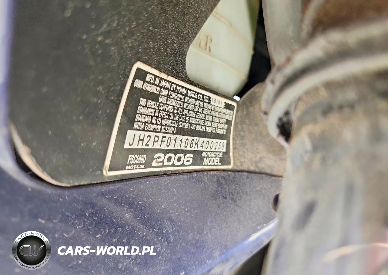 2006 Honda Fsc600 D VIN:JH2PF01106K400259 - 9
