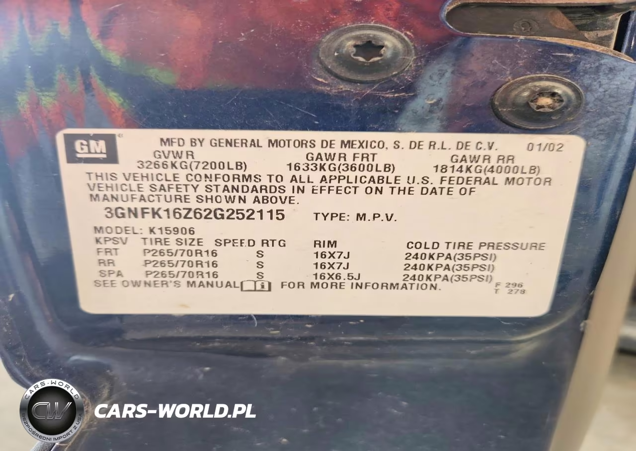 2002 Chevrolet Suburban K1500 VIN:3GNFK16Z62G252115 - 13