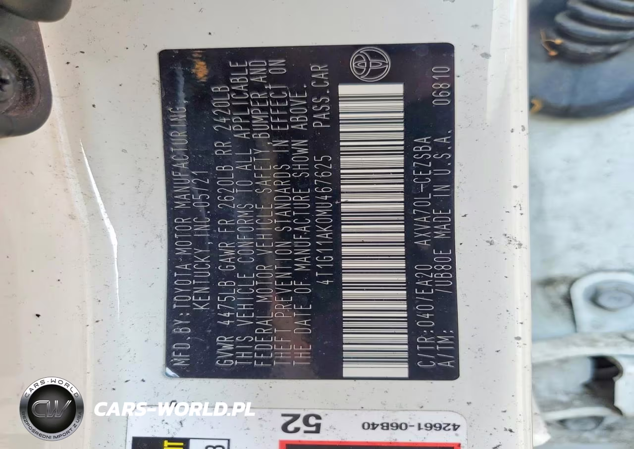 2021 Toyota Camry Se VIN:4T1G11AK0MU467625 - 12