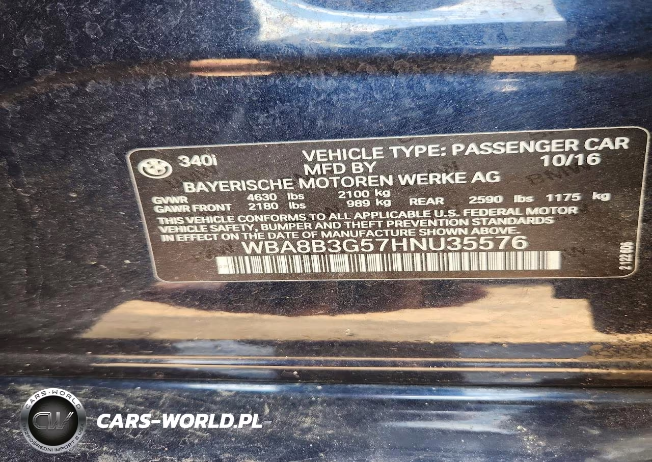 2017 BMW 340 I VIN:WBA8B3G57HNU35576 - 12