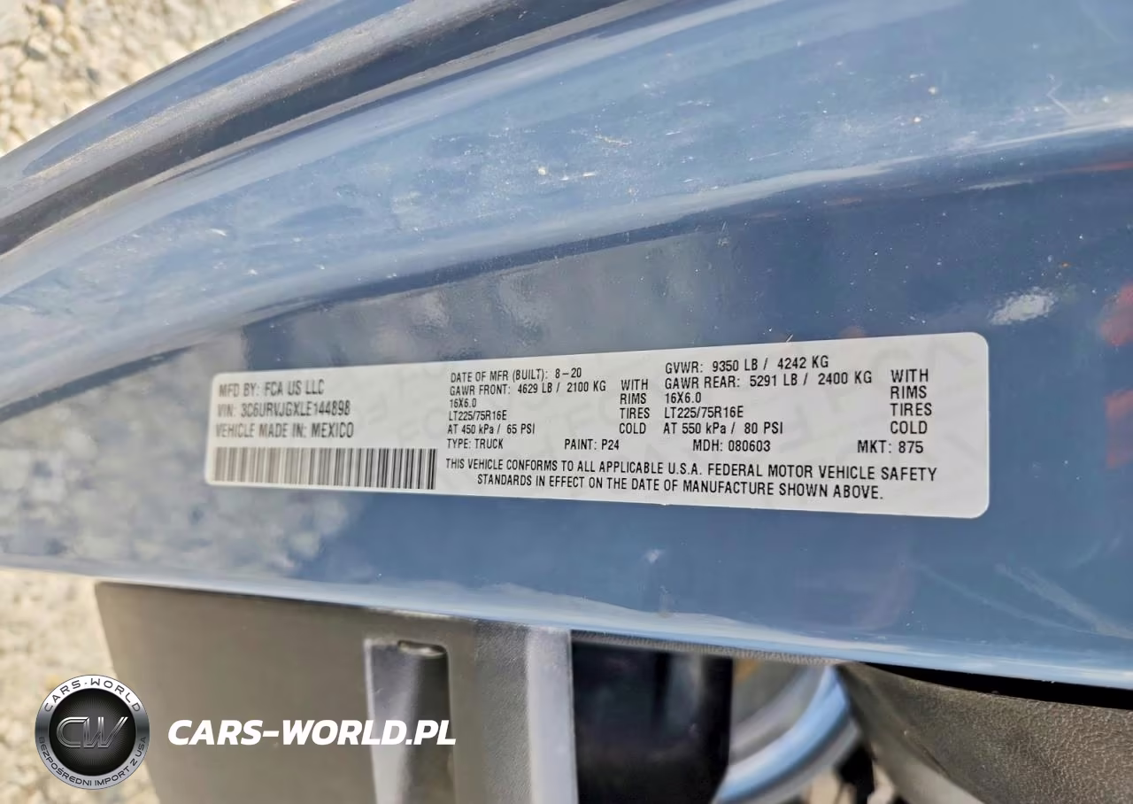 2020 Ram Promaster 3500 Delivery Van VIN:3C6URVJGXLE144898 - 12