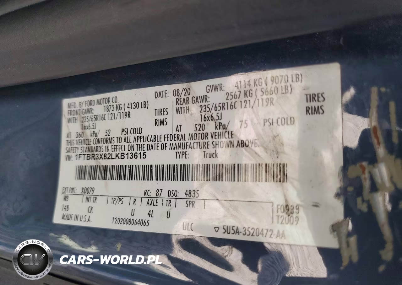 2020 Ford Transit Connect Delivery Van VIN:1FTBR3X82LKB13615 - 13