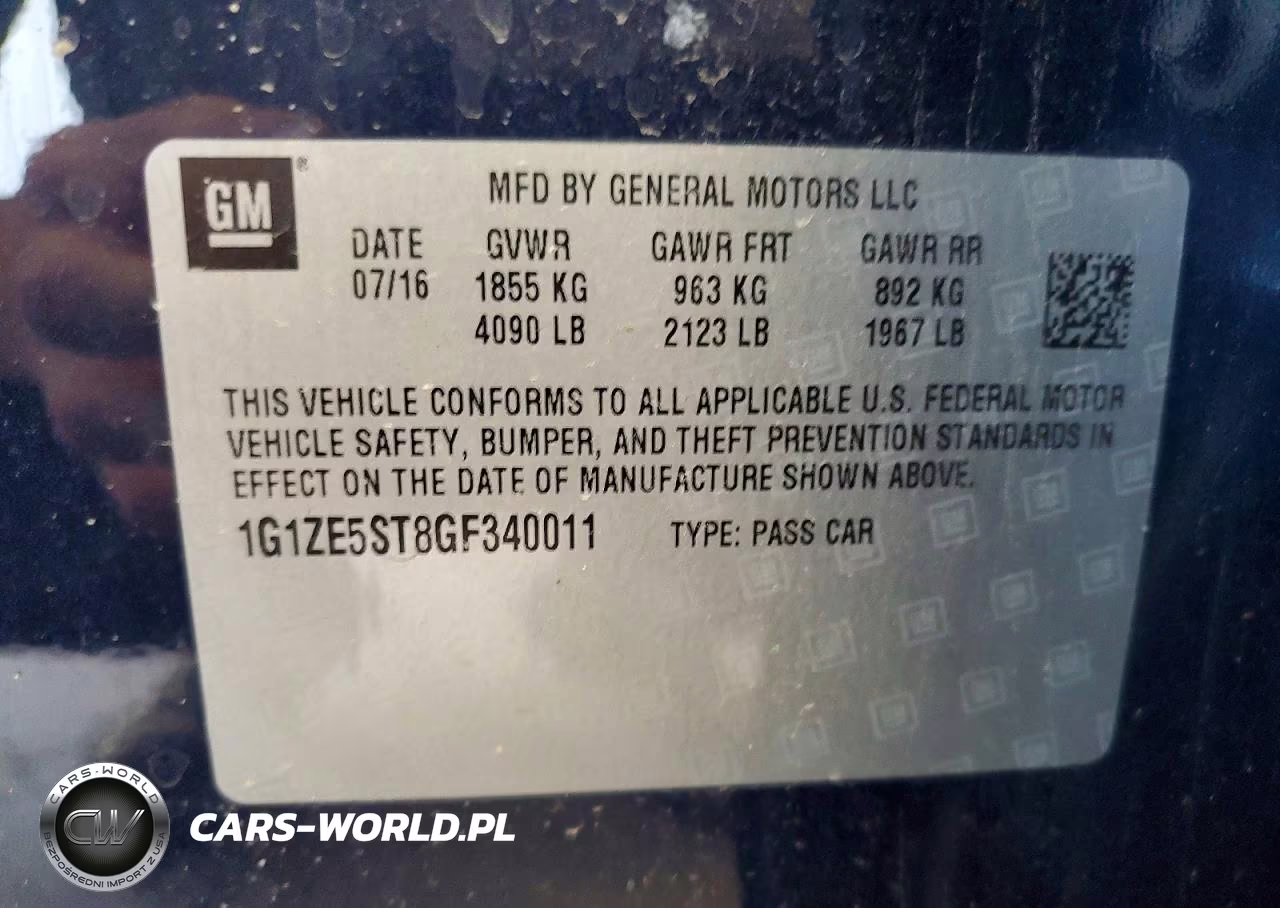 2016 Chevrolet Malibu Lt VIN:1G1ZE5ST8GF340011 - 12