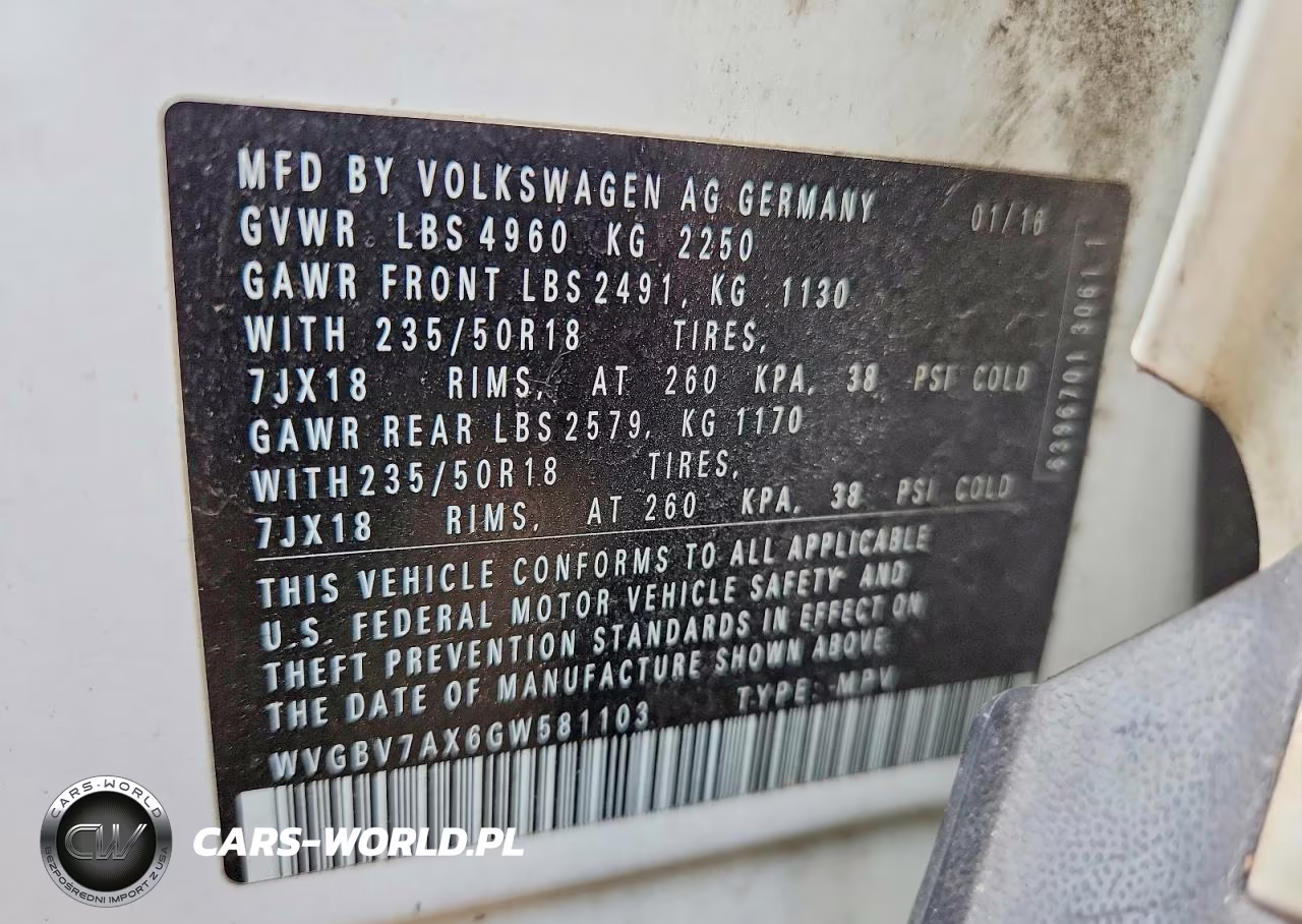 2016 Volkswagen Tiguan S VIN:WVGBV7AX6GW581103 - 12