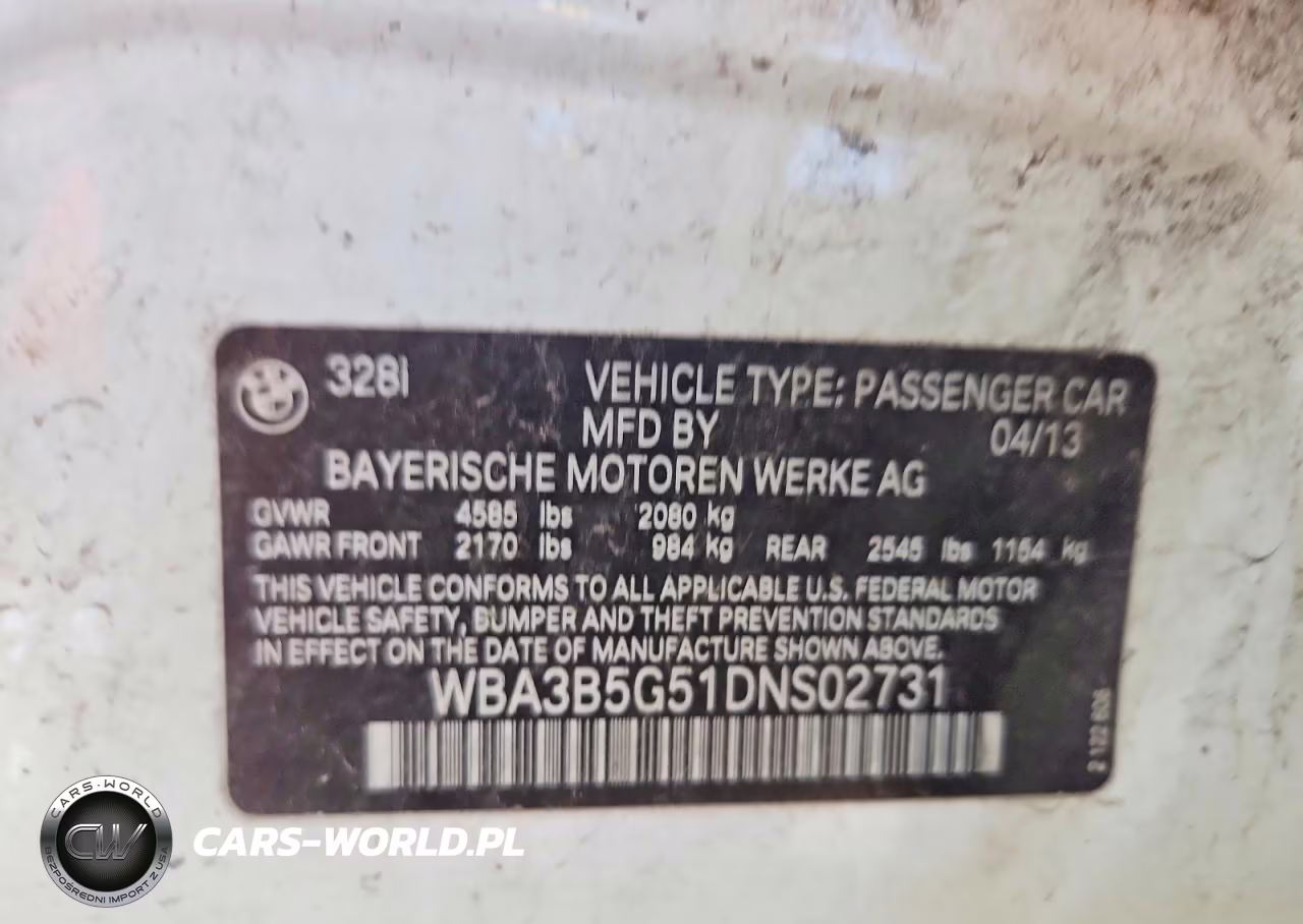 2013 BMW 328 Xi Sulev VIN:WBA3B5G51DNS02731 - 12