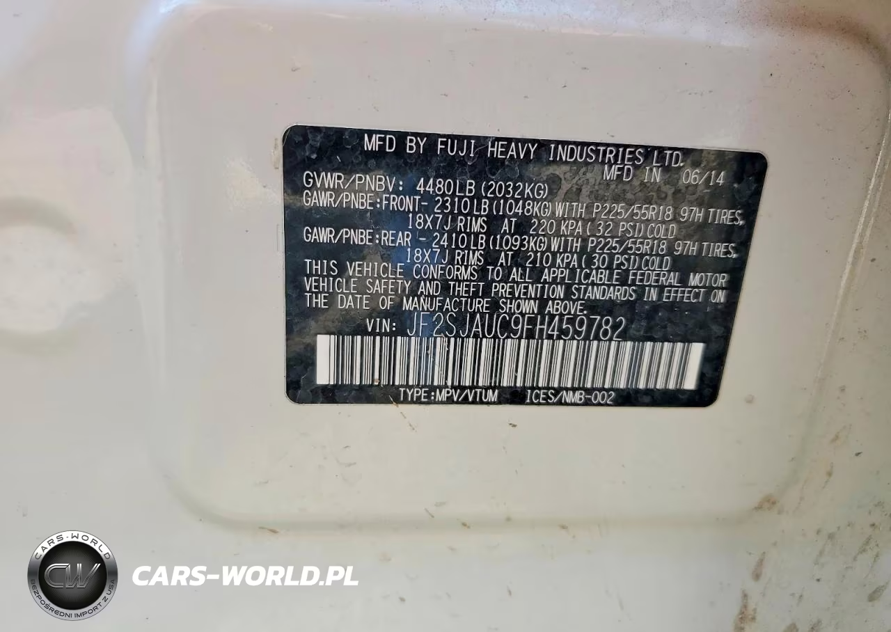 2015 Subaru Forester 2.5I Touring VIN:JF2SJAUC9FH459782 - 12