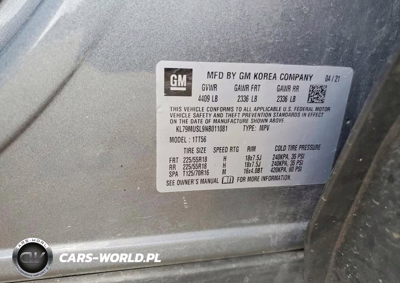 2022 Chevrolet Trailblazer Rs VIN:KL79MUSL9NB011081 - 13