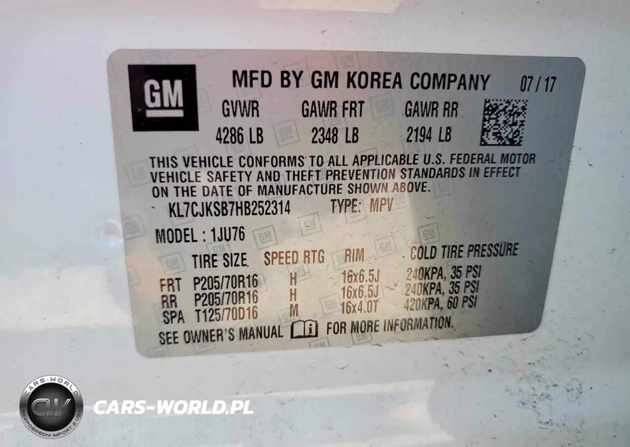 2017 Chevrolet Trax Ls VIN:KL7CJKSB7HB252314 - 14