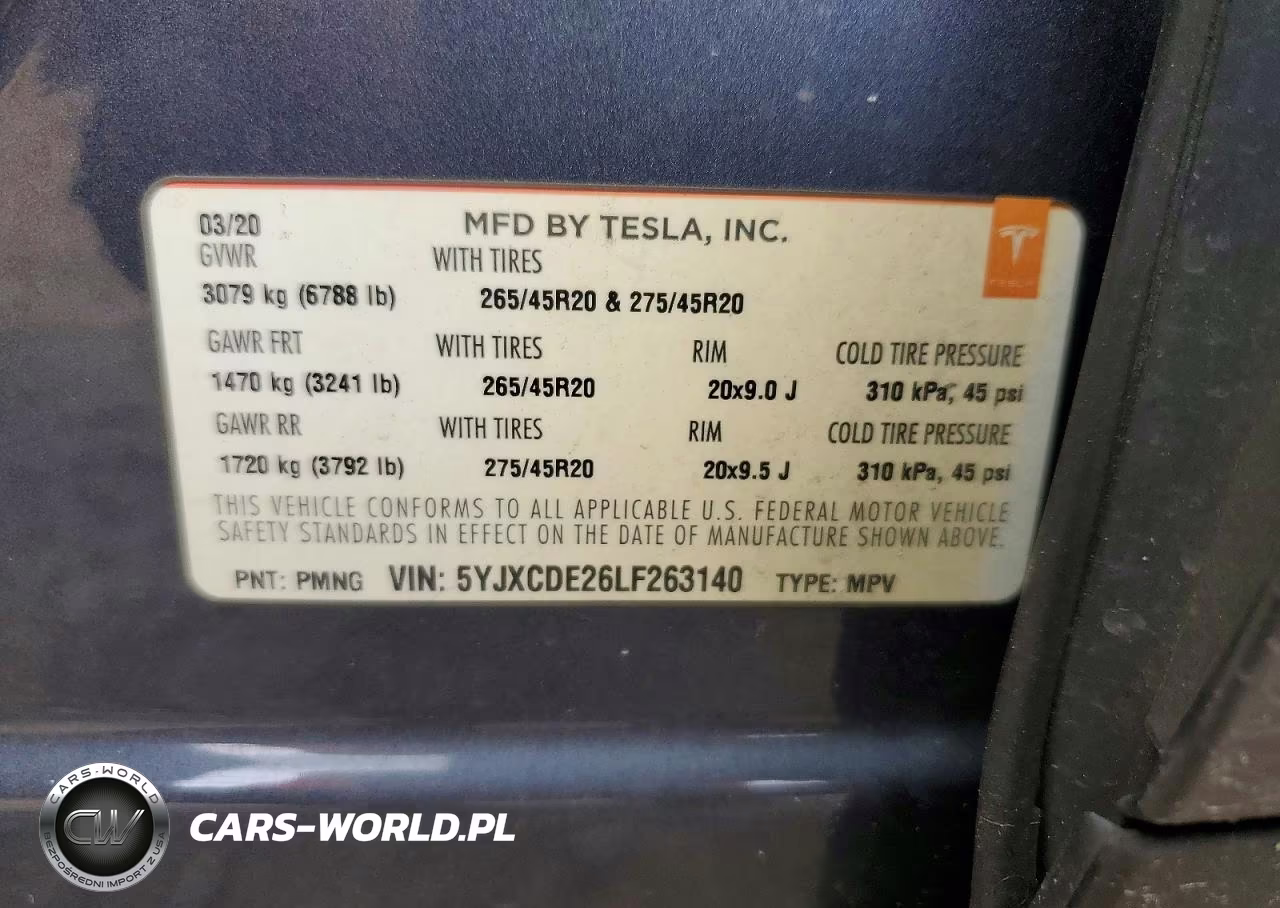 2020 Tesla Model X VIN:5YJXCDE26LF263140 - 12