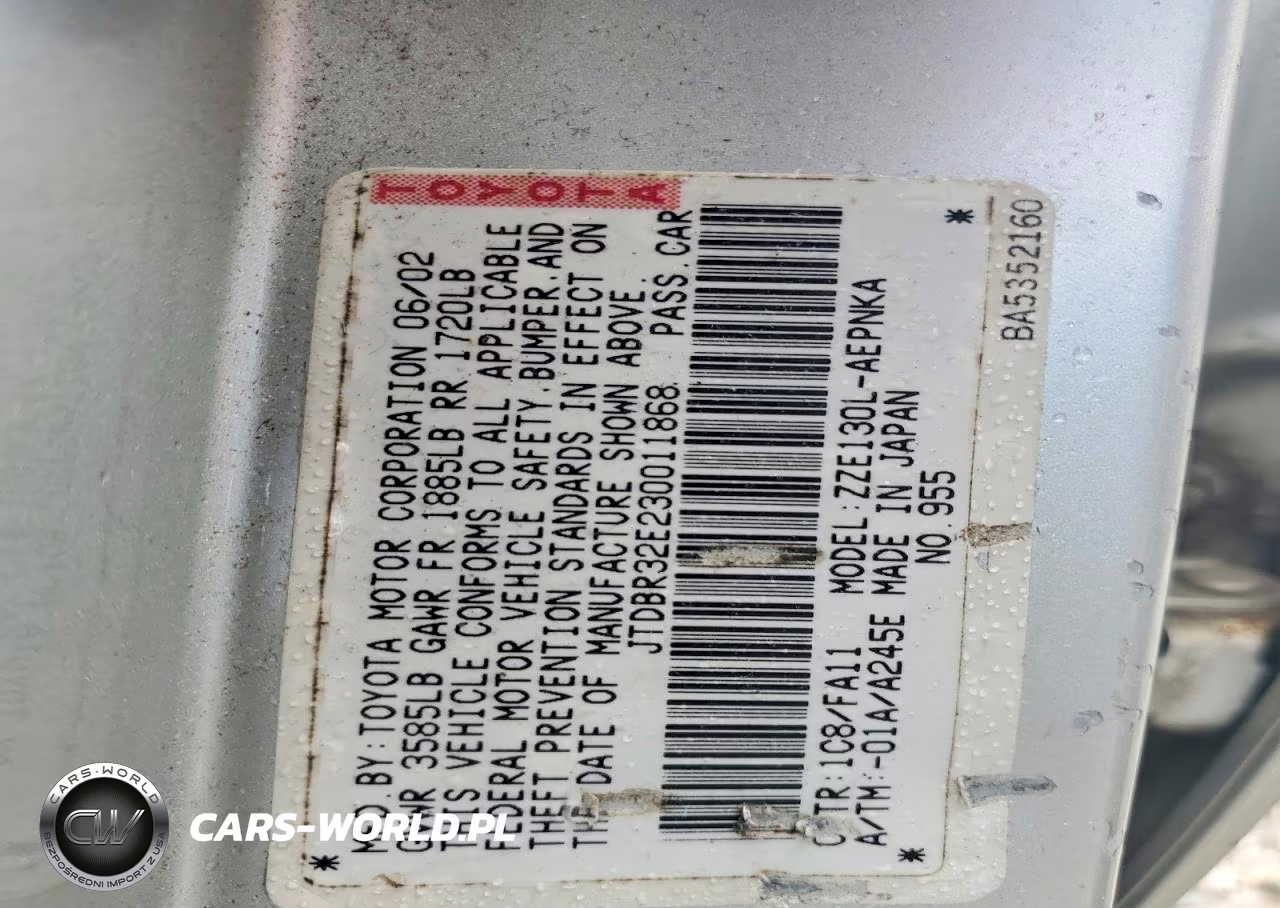 2003 Toyota Corolla Le VIN:JTDBR32E230011868 - 12