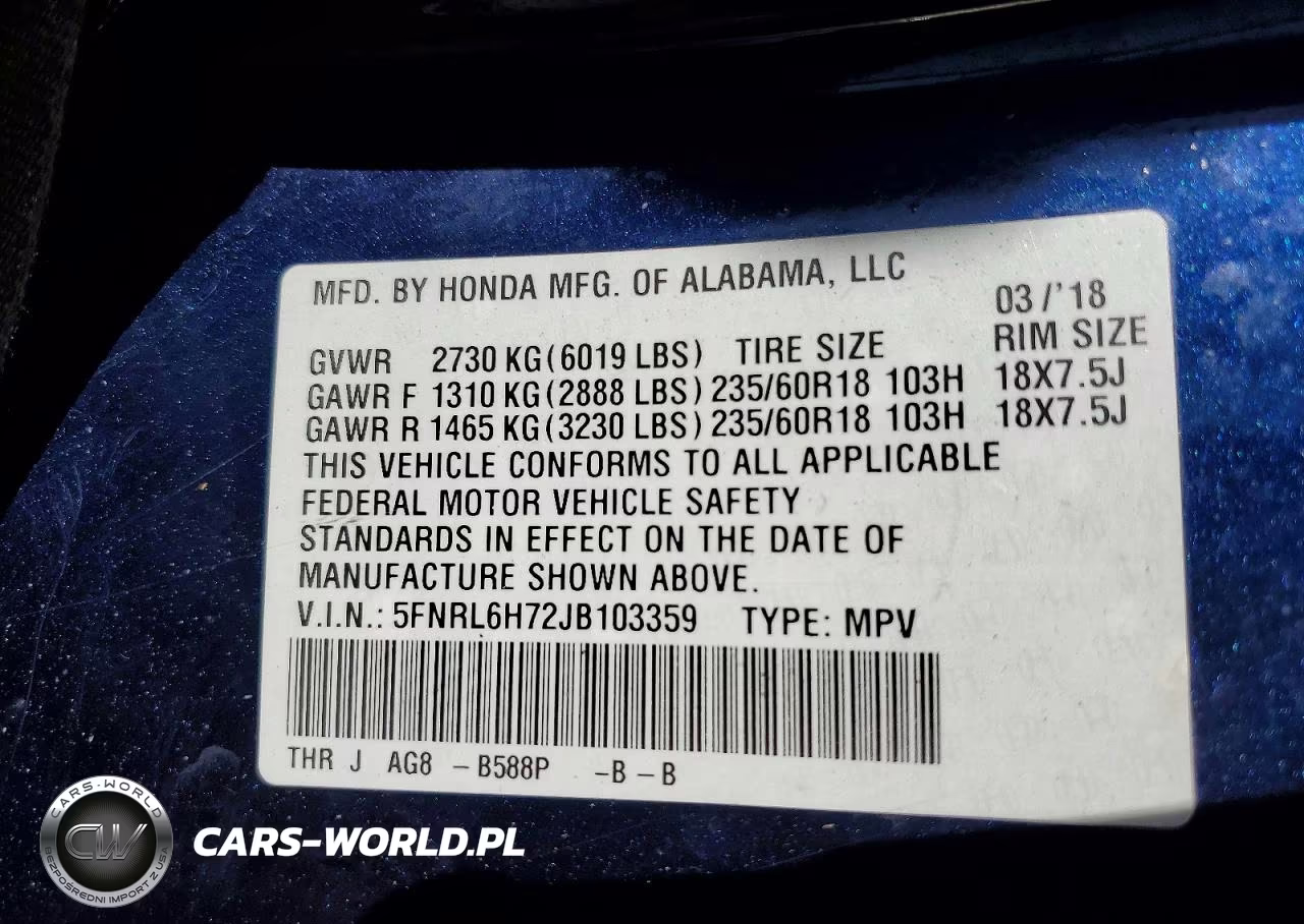 2018 Honda Odyssey Exl VIN:5FNRL6H72JB103359 - 13