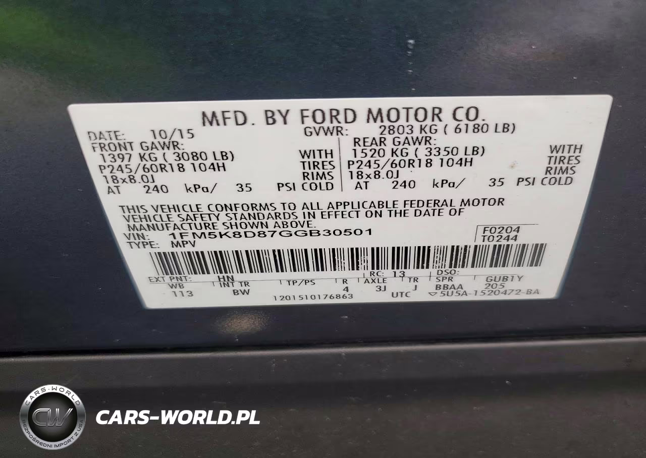 2016 Ford Explorer Xlt VIN:1FM5K8D87GGB30501 - 12