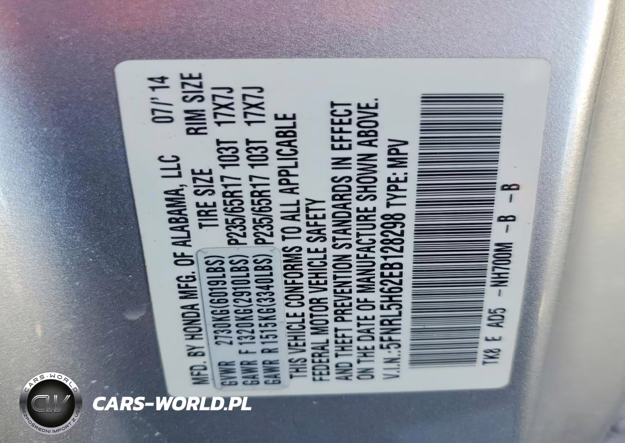 2014 Honda Odyssey Exl VIN:5FNRL5H62EB128298 - 13