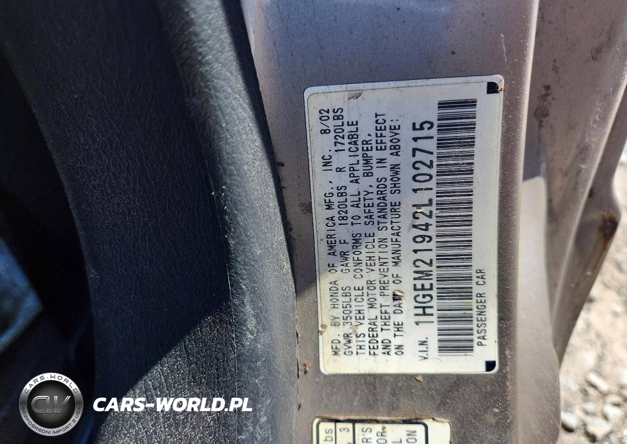 2002 Honda Civic Ex VIN:1HGEM21942L102715 - 12