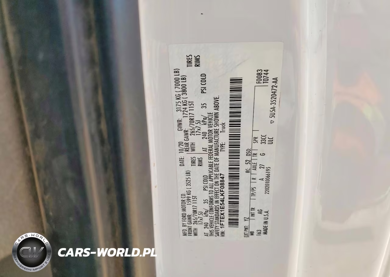 2020 Ford F150 Super Cab VIN:1FTEX1E54LKF08847 - 12