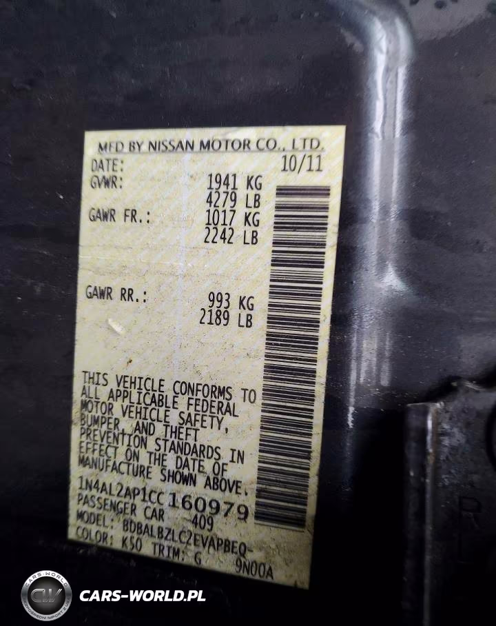 2012 Nissan Altima 2.5 VIN:1N4AL2AP1CC160979 - 12