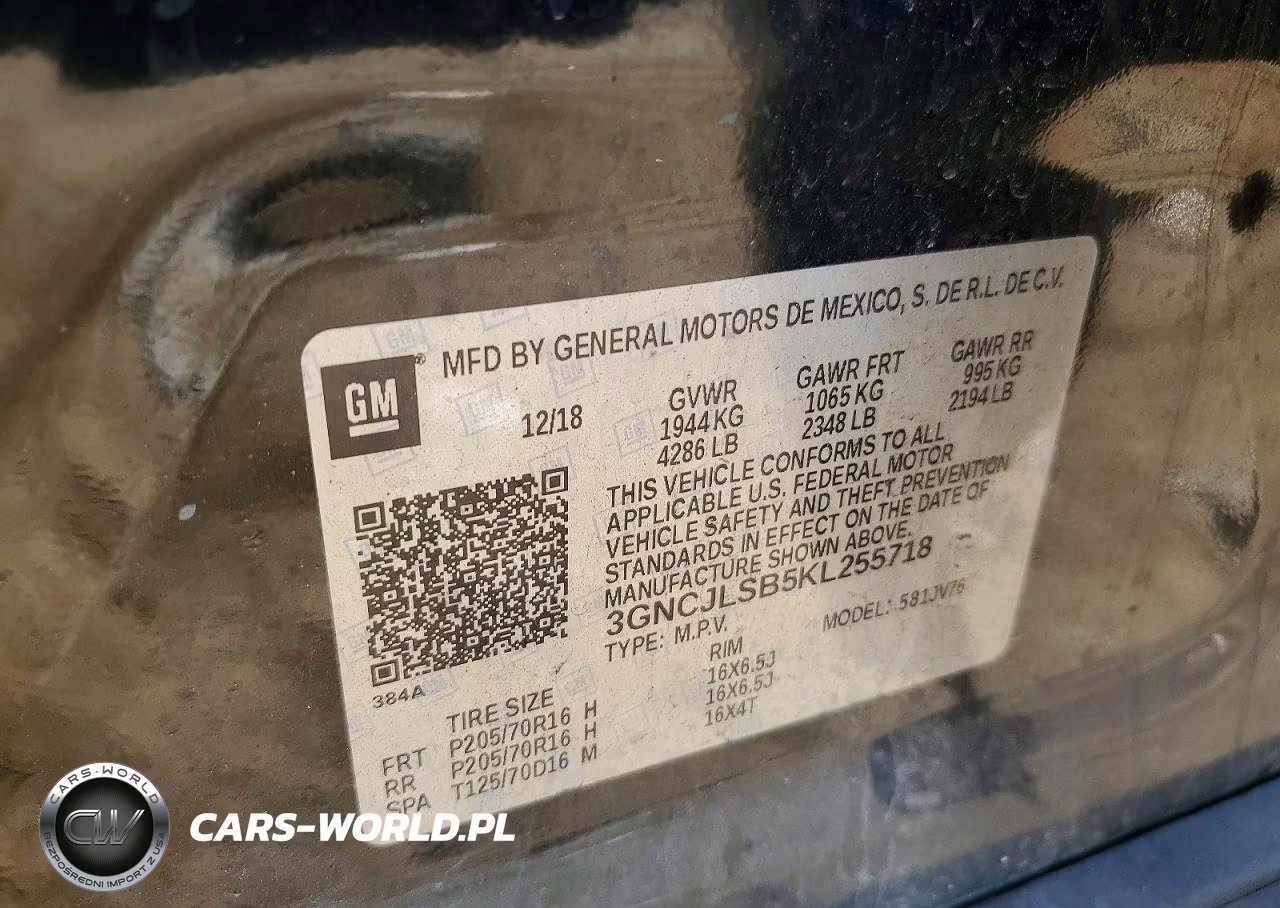 2019 Chevrolet Trax 1Lt VIN:3GNCJLSB5KL255718 - 13