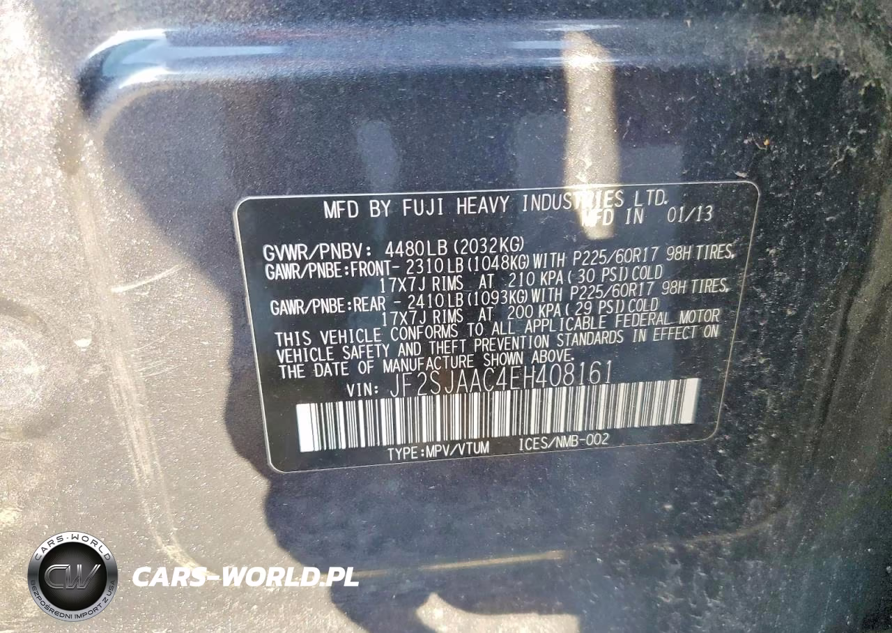 2014 Subaru Forester 2.5I VIN:JF2SJAAC4EH408161 - 14