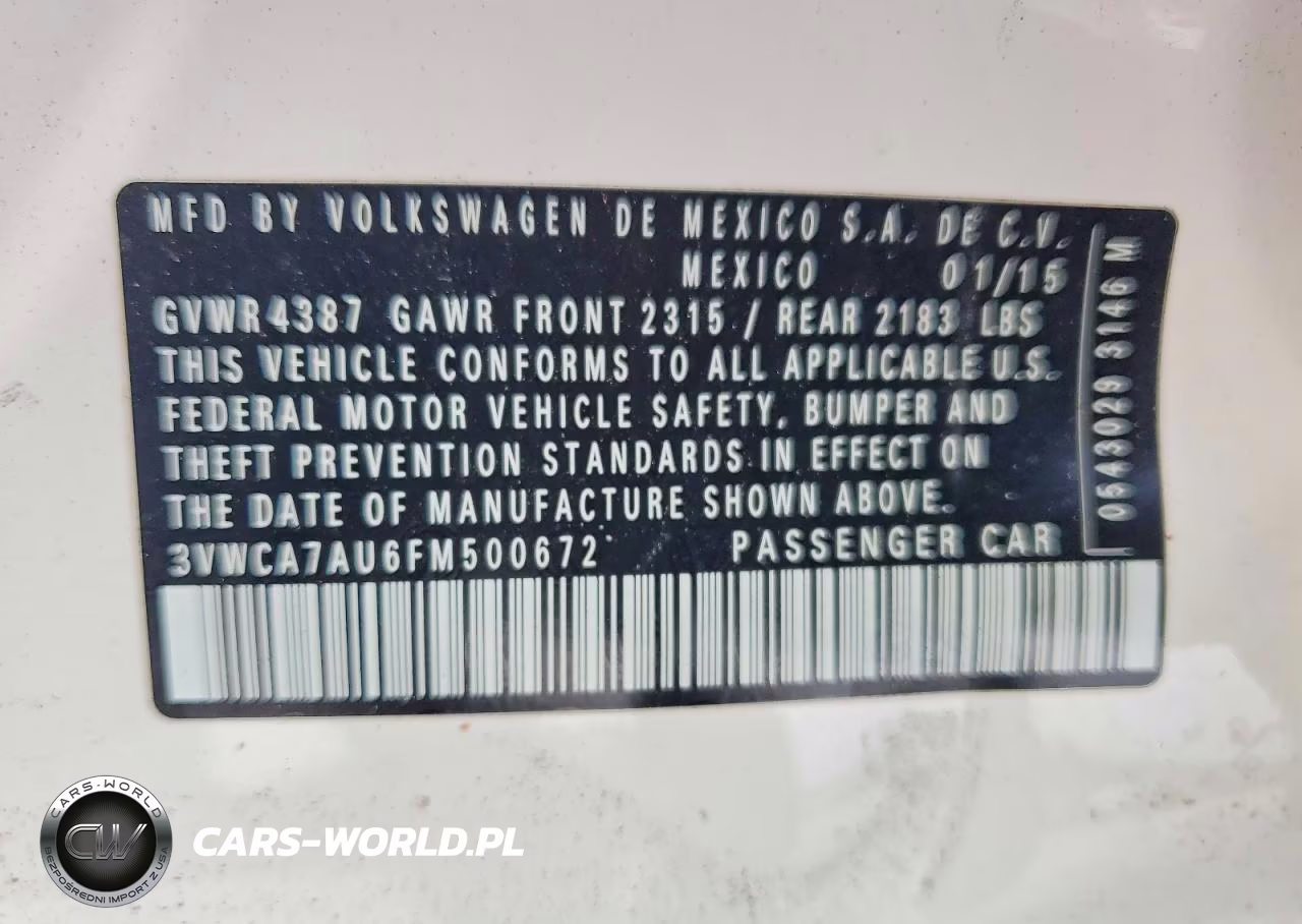 2015 Volkswagen Golf Sportwagen Tdi S VIN:3VWCA7AU6FM500672 - 12