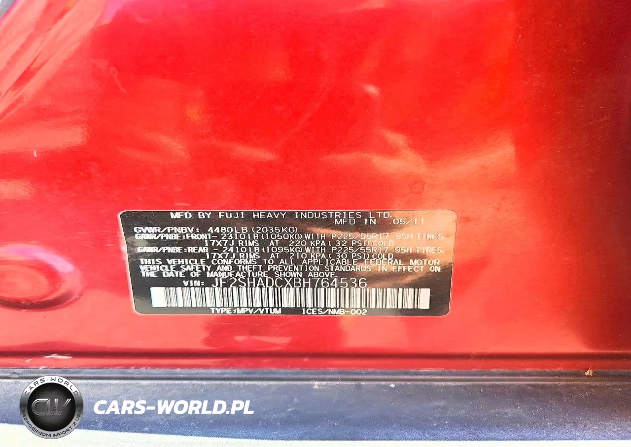 2011 Subaru Forester 2.5X Premium VIN:JF2SHADCXBH764536 - 13