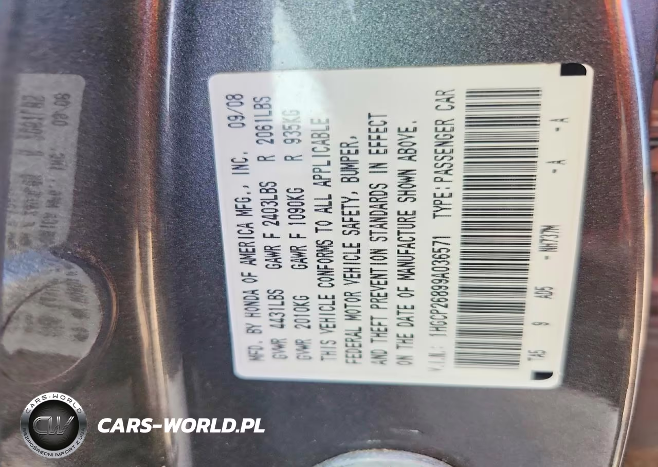 2009 Honda Accord Exl VIN:1HGCP26899A036571 - 12