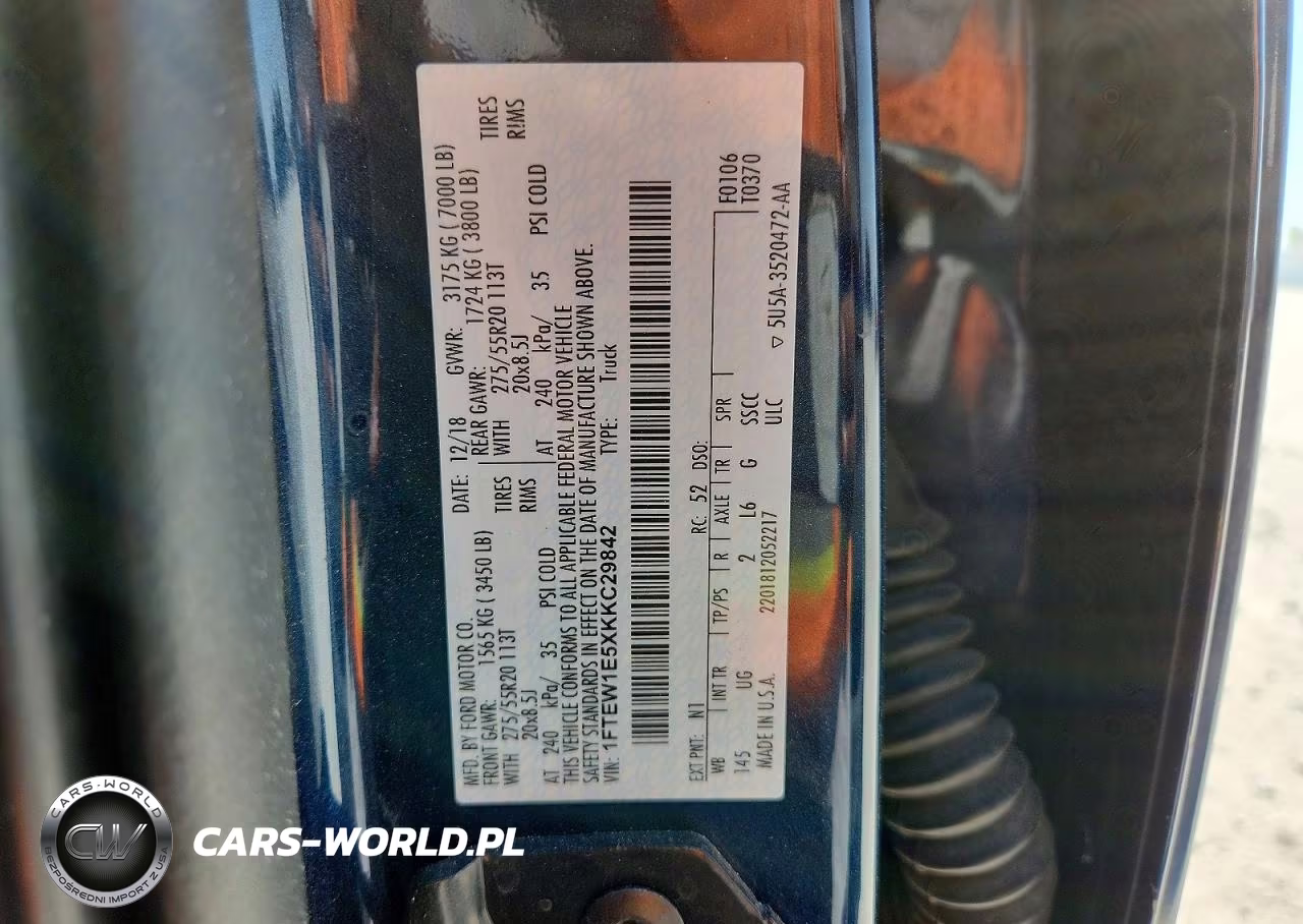 2019 Ford F150 Supercrew VIN:1FTEW1E5XKKC29842 - 12