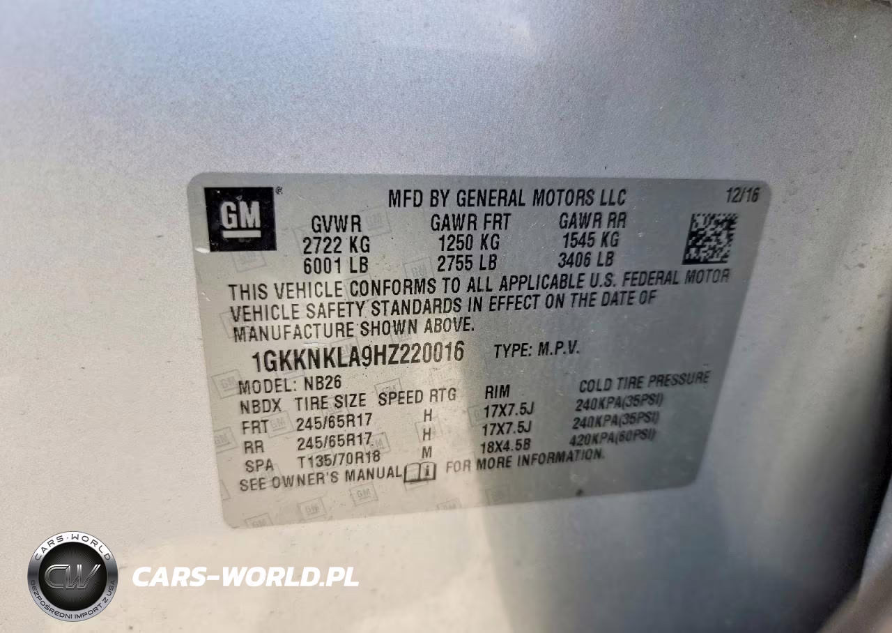 2017 GMC Acadia Sle VIN:1GKKNKLA9HZ220016 - 13
