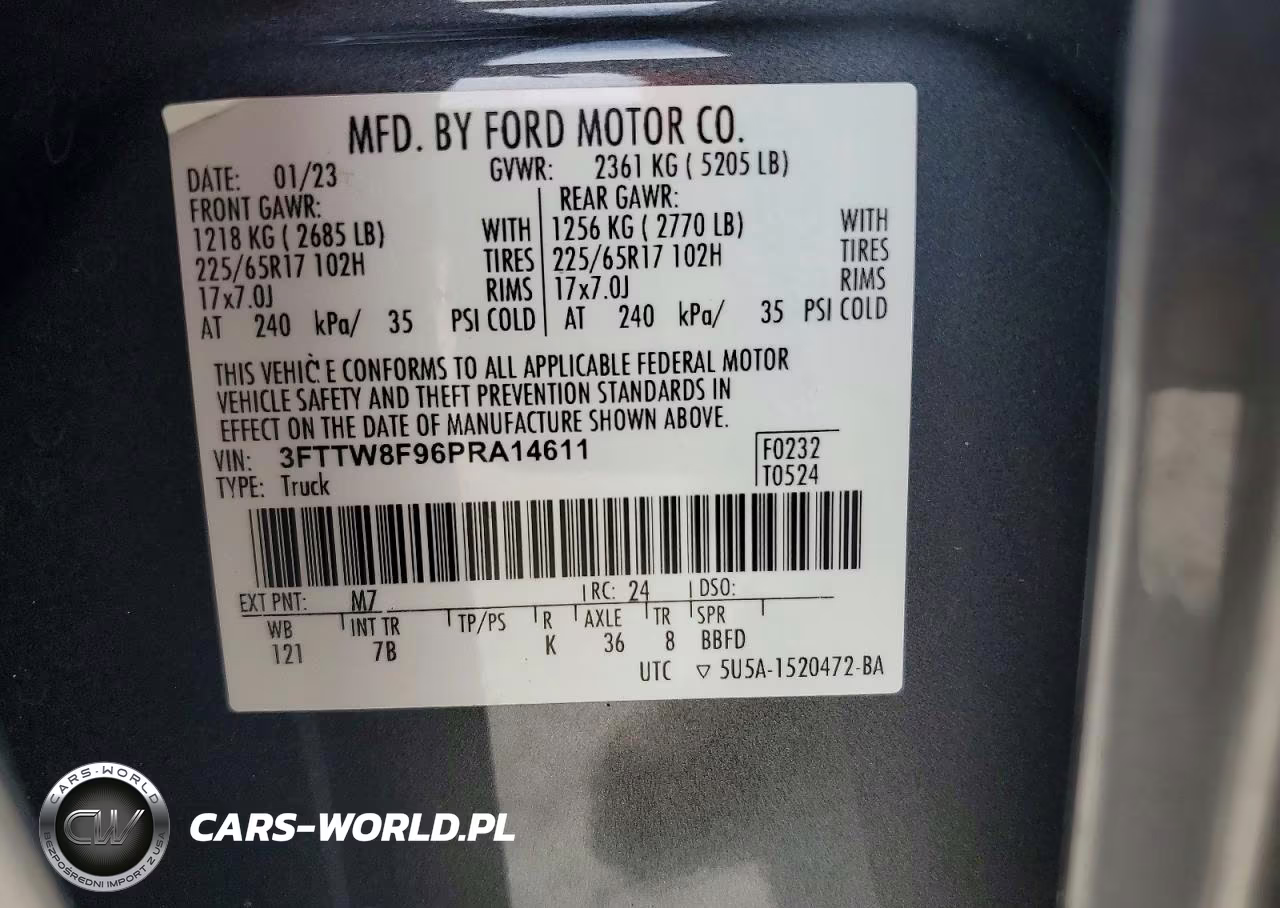 2023 Ford Maverick Xl VIN:3FTTW8F96PRA14611 - 12