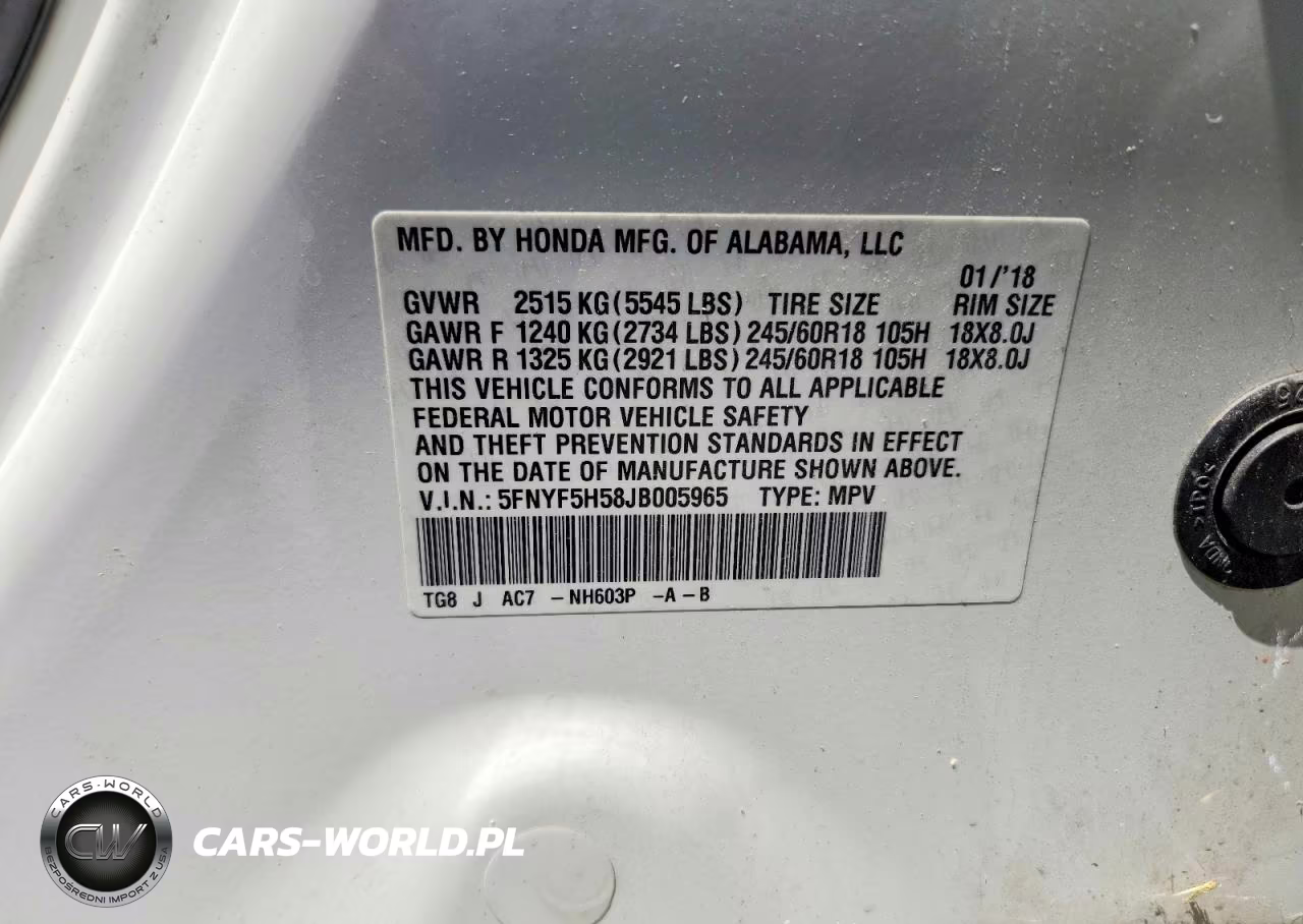 2018 Honda Pilot Exl VIN:5FNYF5H58JB005965 - 14
