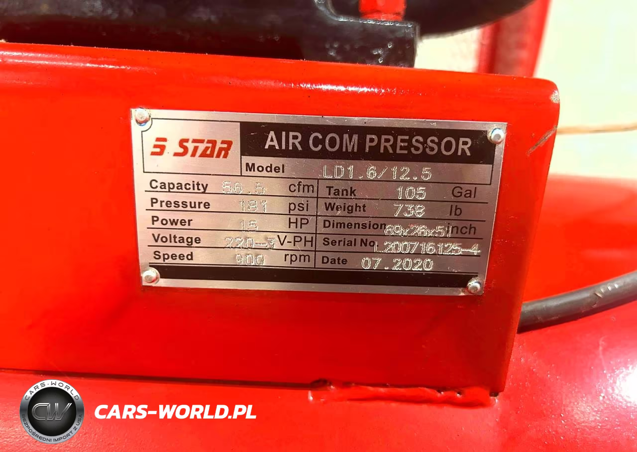 2020 105 Gallon Air Compressor 15 Hp VIN:L2007161254 - 10