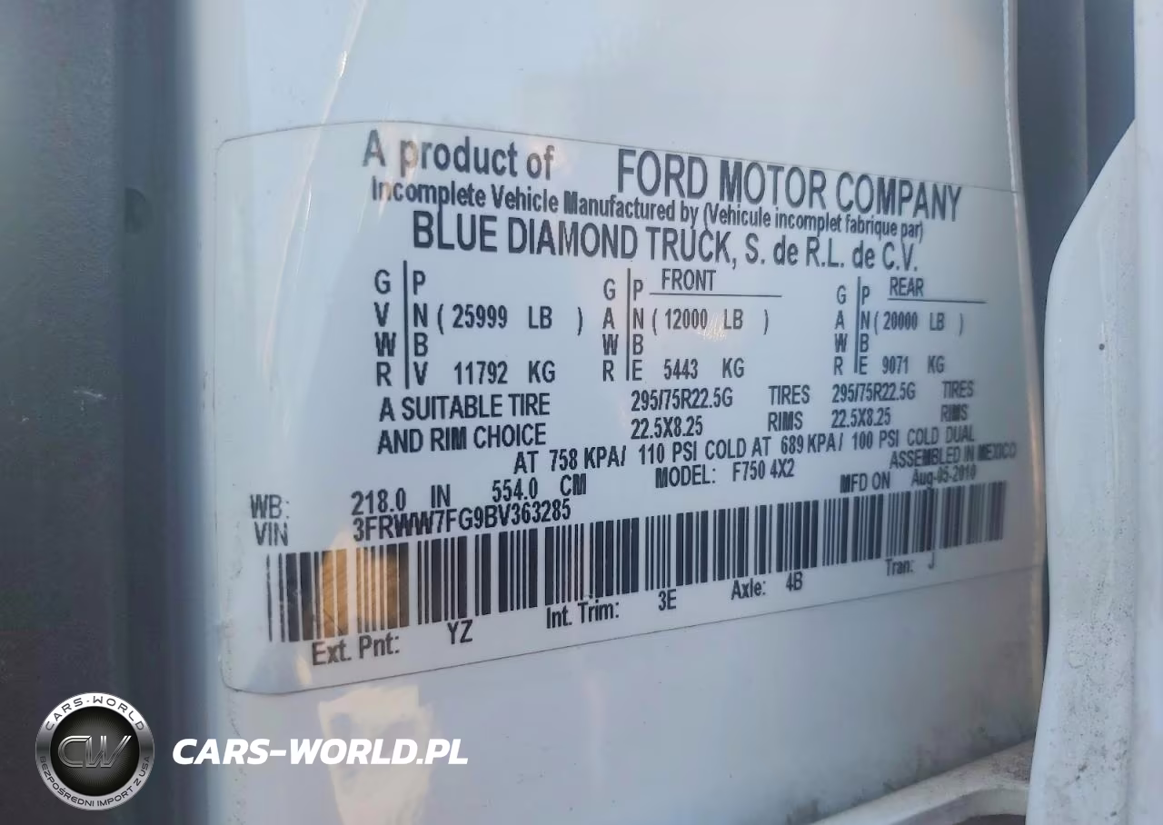 2011 Ford F750 Super - Railroad Service Truck VIN:3FRWW7FG9BV363285 - 13