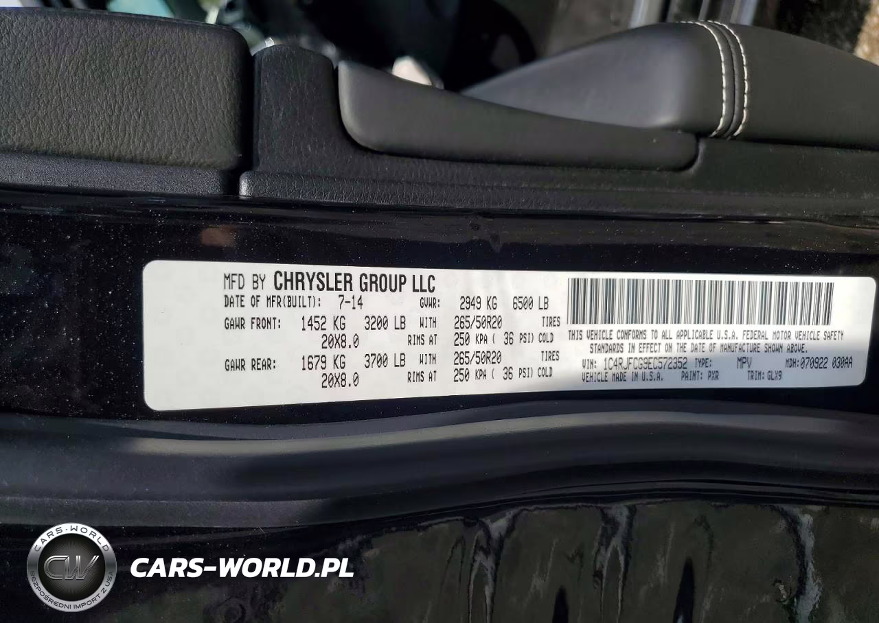 2014 Jeep Grand Cherokee Overland VIN:1C4RJFCG9EC572352 - 13