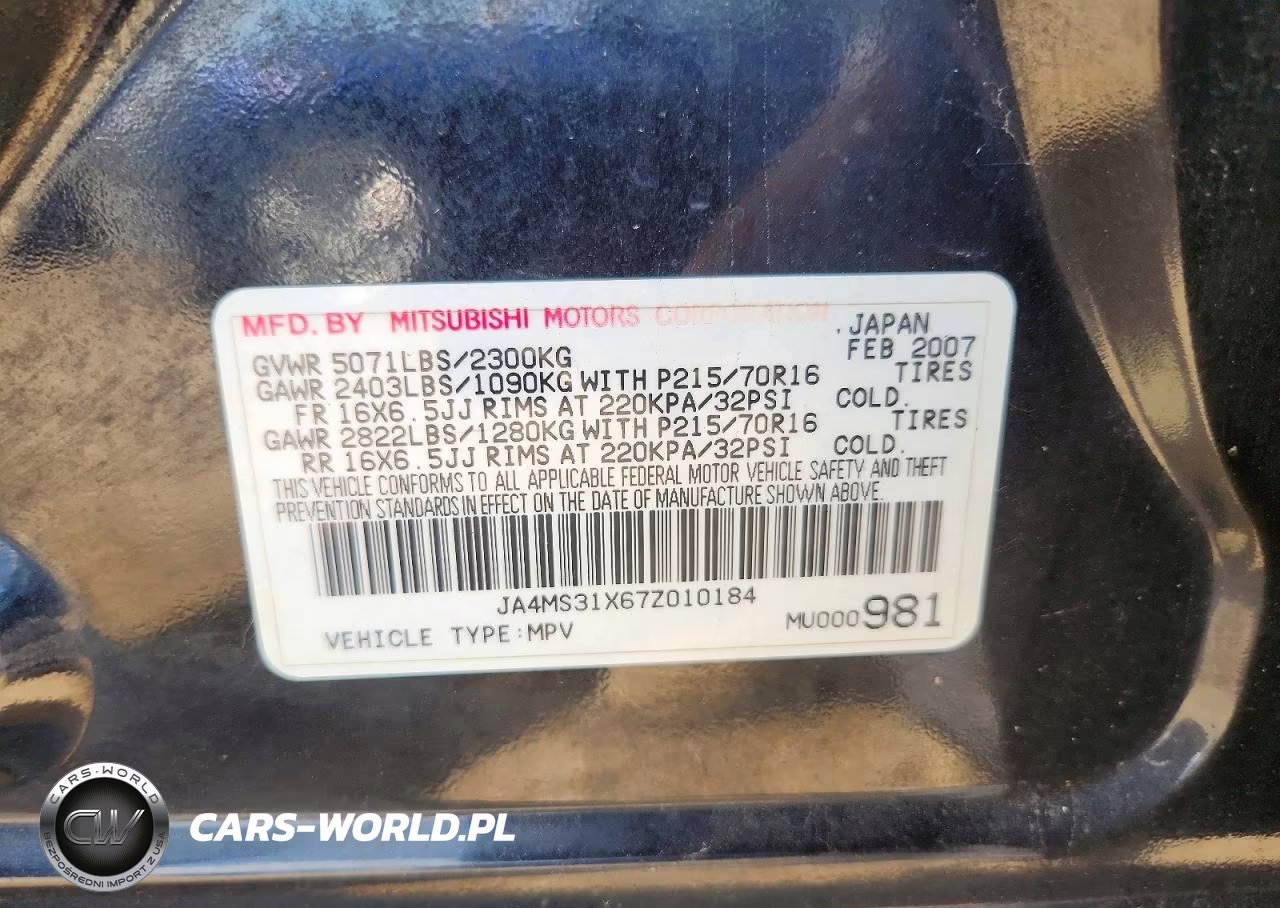 2007 Mitsubishi Outlander Es VIN:JA4MS31X67Z010184 - 12