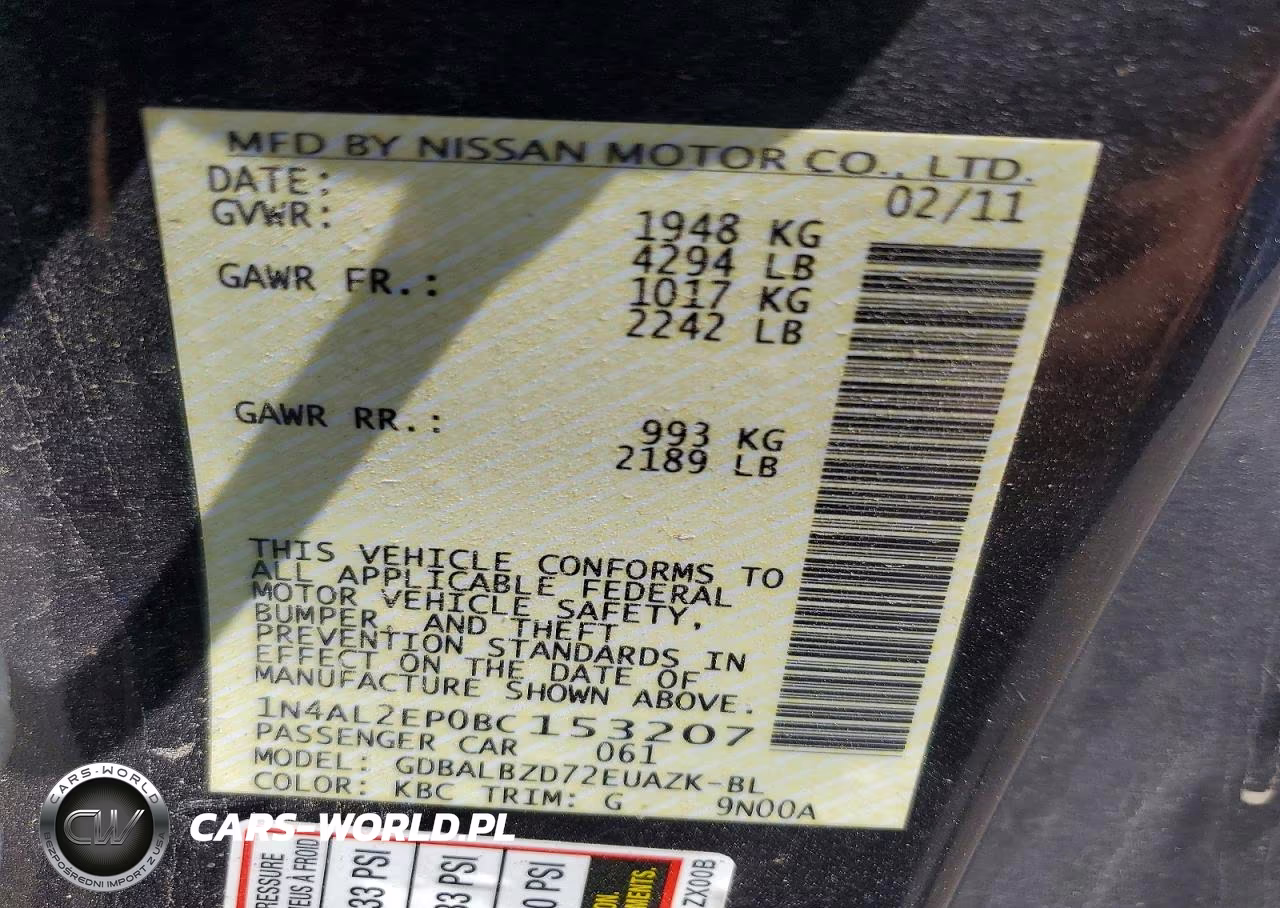 2011 Nissan Altima 2.5 S VIN:1N4AL2EP0BC153207 - 12
