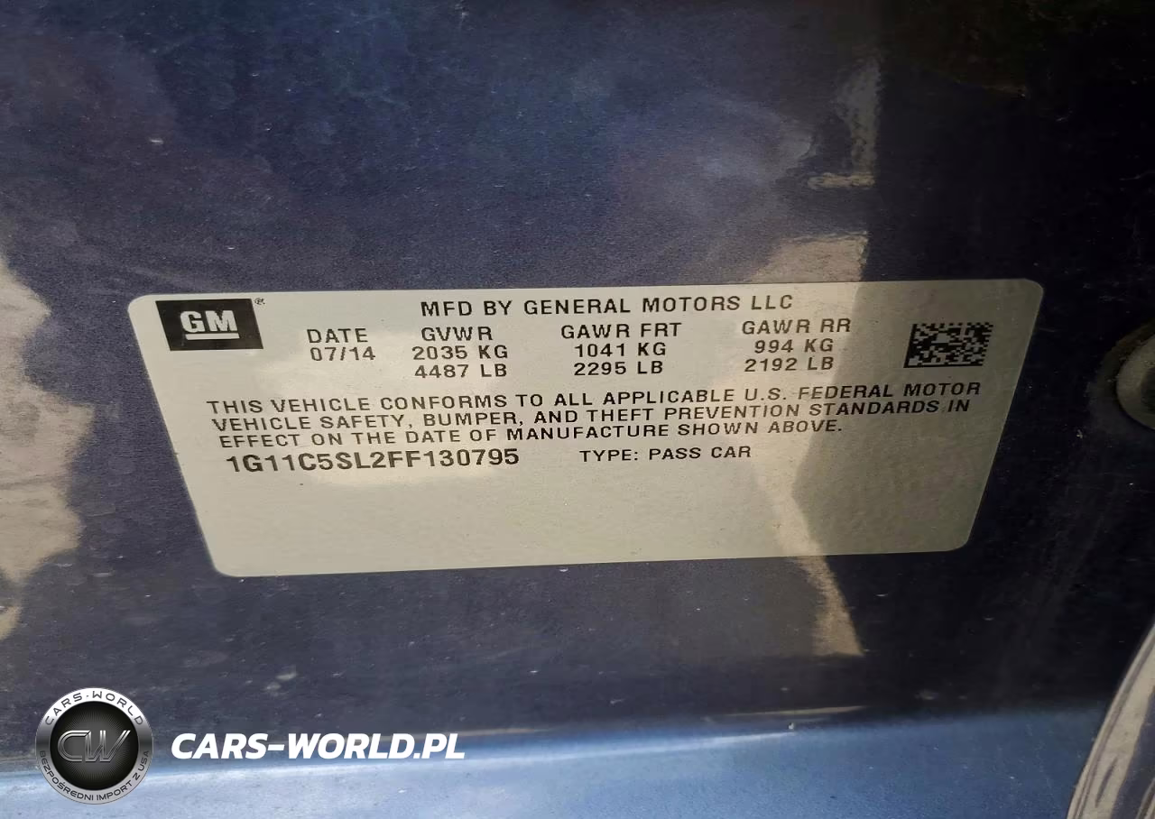 2015 Chevrolet Malibu 1Lt VIN:1G11C5SL2FF130795 - 12