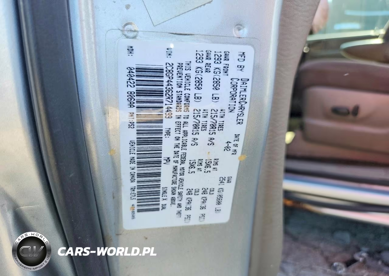 2002 Chrysler Town & Country Lx VIN:2C8GP44362R714499 - 13