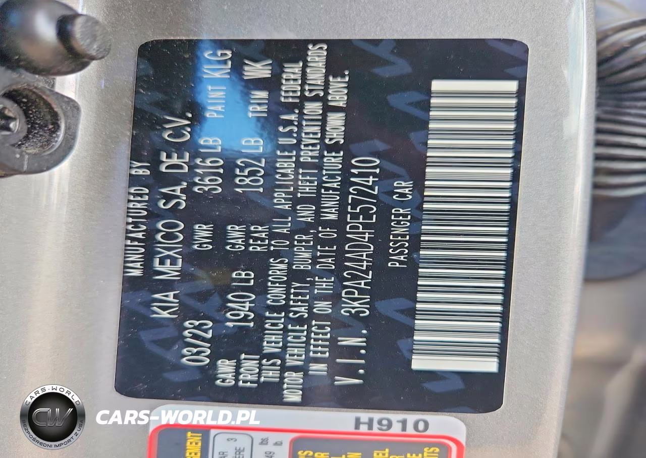 2023 Kia Rio S VIN:3KPA24AD4PE572410 - 12