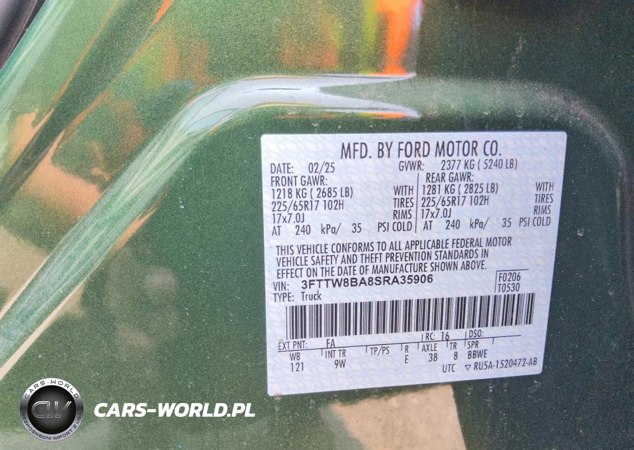 2025 Ford Maverick Xl VIN:3FTTW8BA8SRA35906 - 12